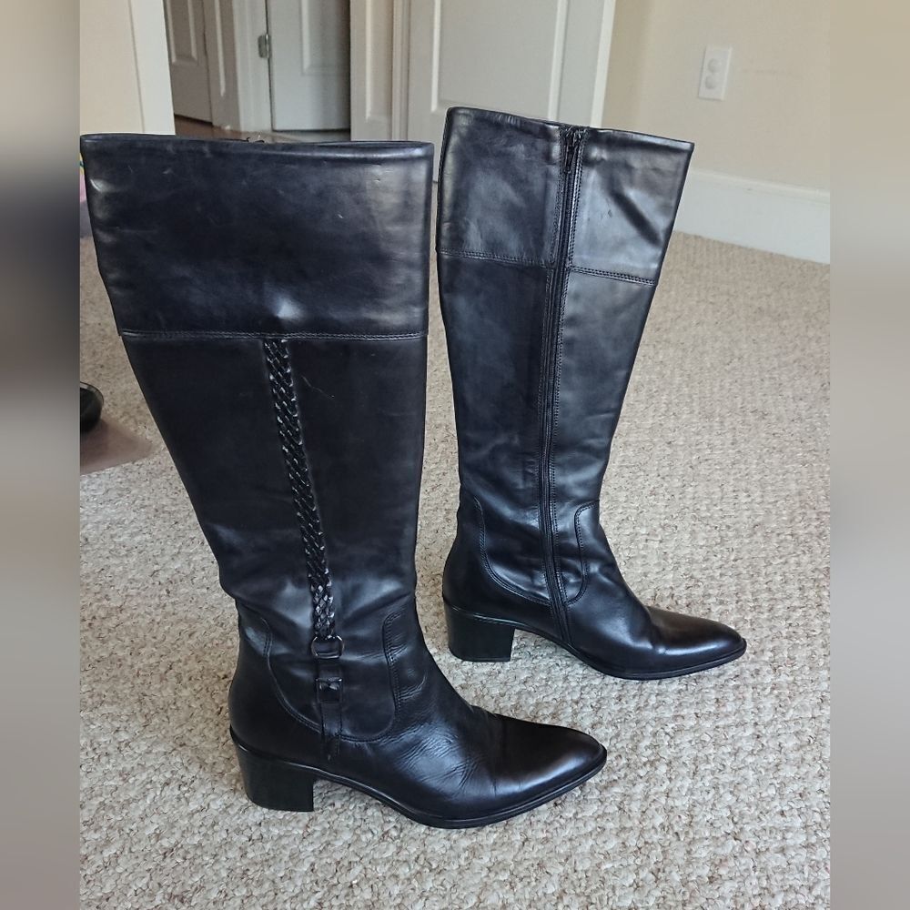 Tremp Italian Black Leather Boots size 8 - Picture 2 of 12